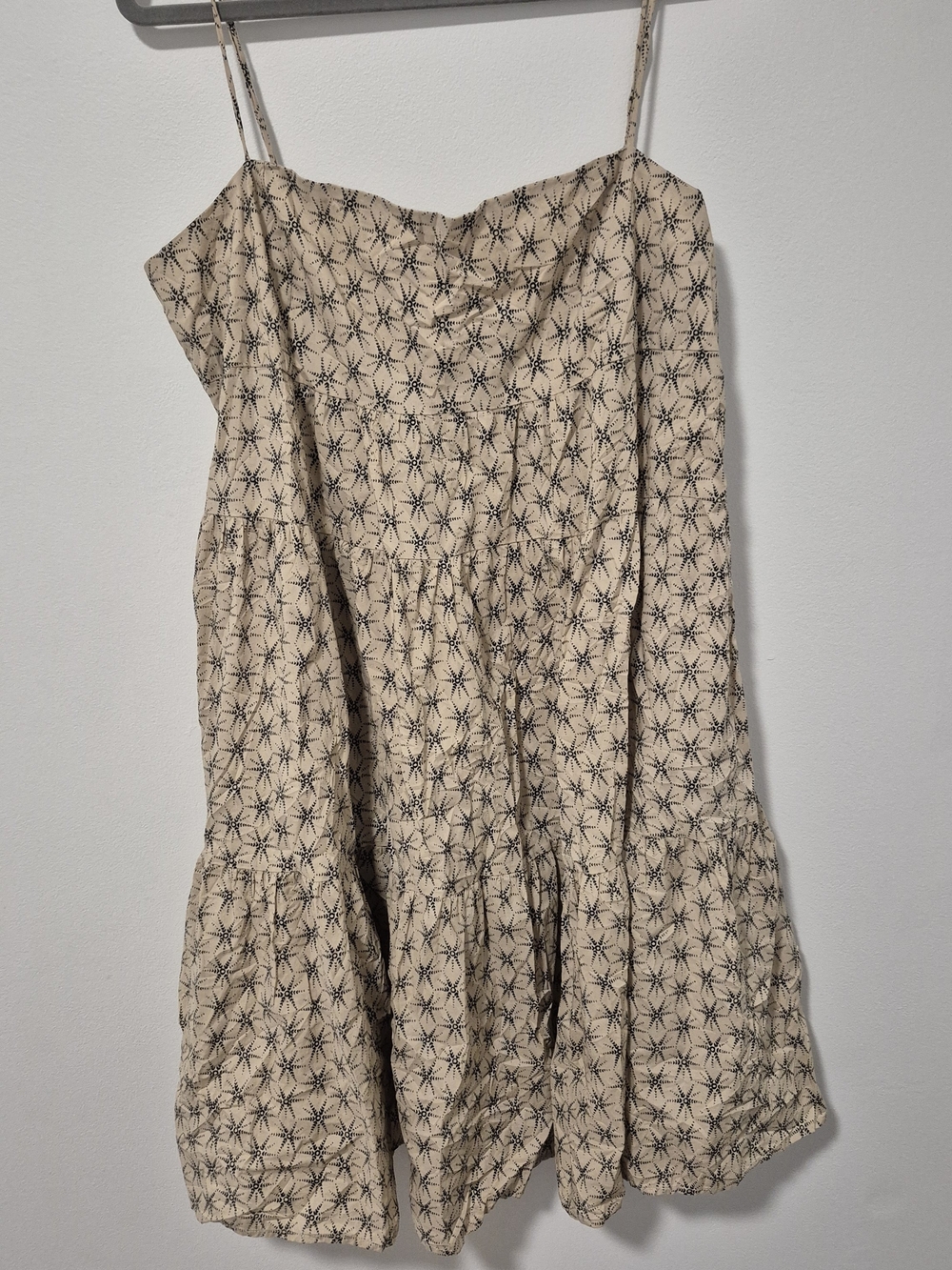 Levi's Beige Spotted Tiered 100% Cotton Mini Dress - Picture 2 of 8